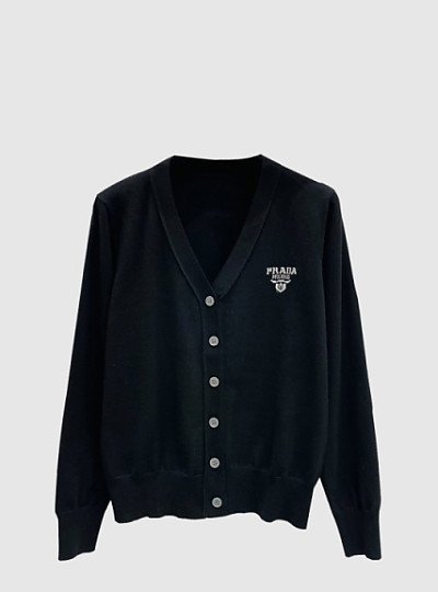 프라다 로고 쇼트 코트