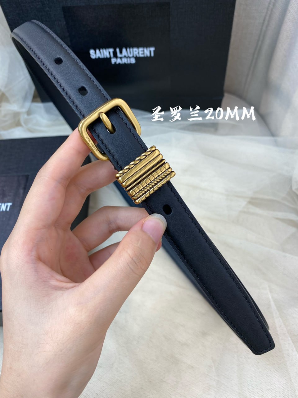 [하이엔드 미러급] 입생로랑 CASSANDRE 로고 벨트