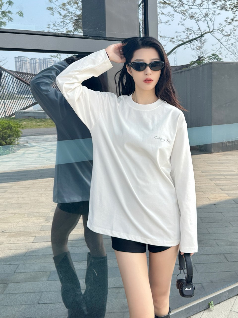 [하이엔드 미러급] 디올 앞뒤 얼룩무늬 프린트 긴팔 티셔츠 사이즈 S-XL [사진참고]