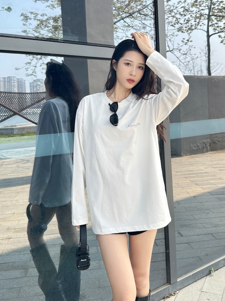 [하이엔드 미러급] 디올 앞뒤 얼룩무늬 프린트 긴팔 티셔츠 사이즈 S-XL [사진참고]