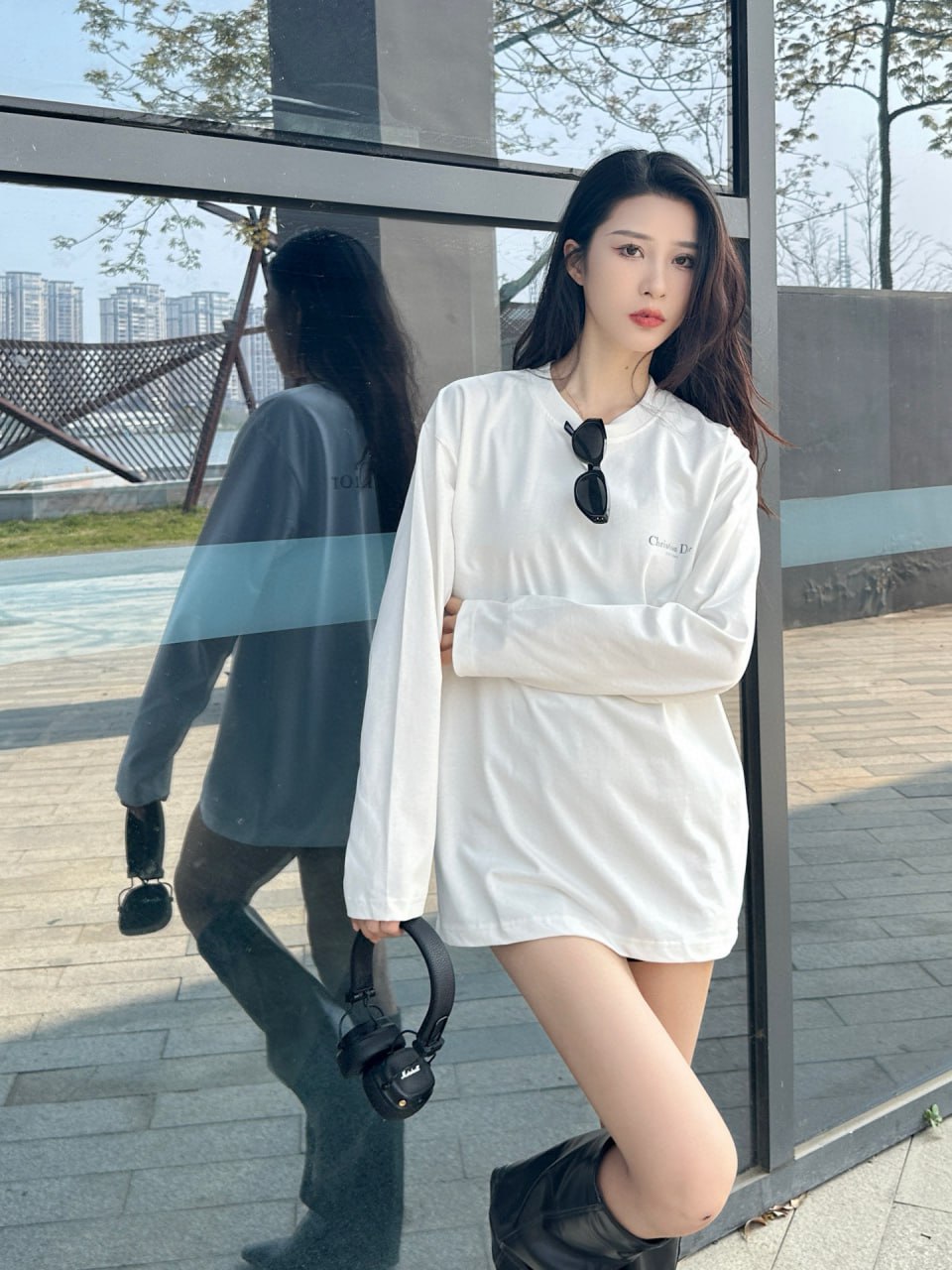 [하이엔드 미러급] 디올 앞뒤 얼룩무늬 프린트 긴팔 티셔츠 사이즈 S-XL [사진참고]